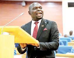 Chithyola Banda presenting a national budget statement in Malawi Parliament recently